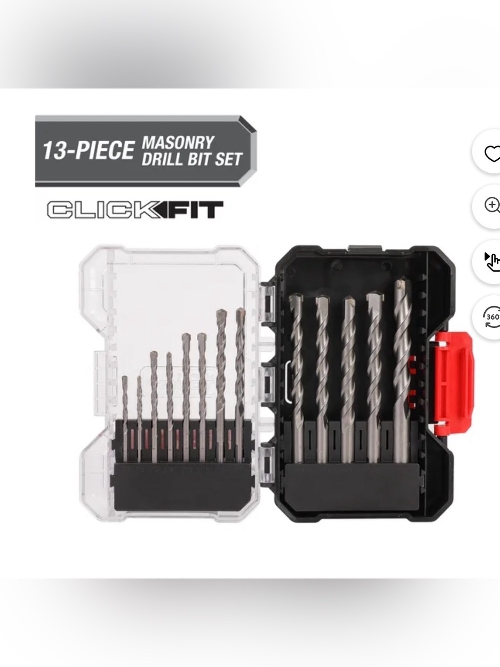 ClickFit 13-Piece Masonry Drill Bit Set - Silver